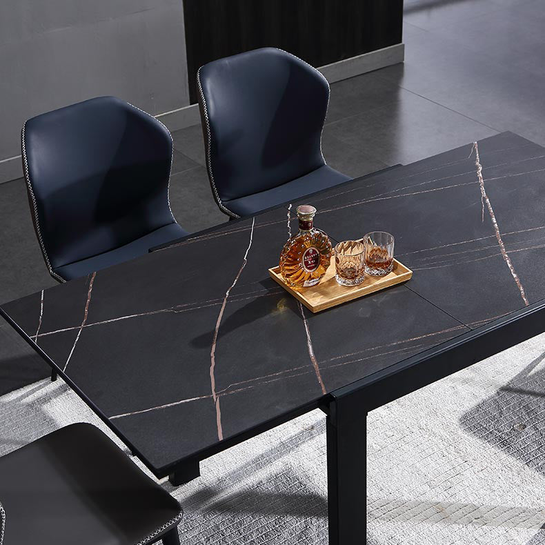 Industrial Square 35.5'' Dining Table Stone Extendable Dining Room Collection Clearhalo ' dining_table' 'Dining Tables & Seating' 'Dining Tables' 'furn' 'furn_dining_table' 'Furniture' 'furniture_dining_table' 'Kitchen & Dining Furniture' 'kitchen&dining_furn' 'kitchen' 'kitchen_dining_table' 3855082