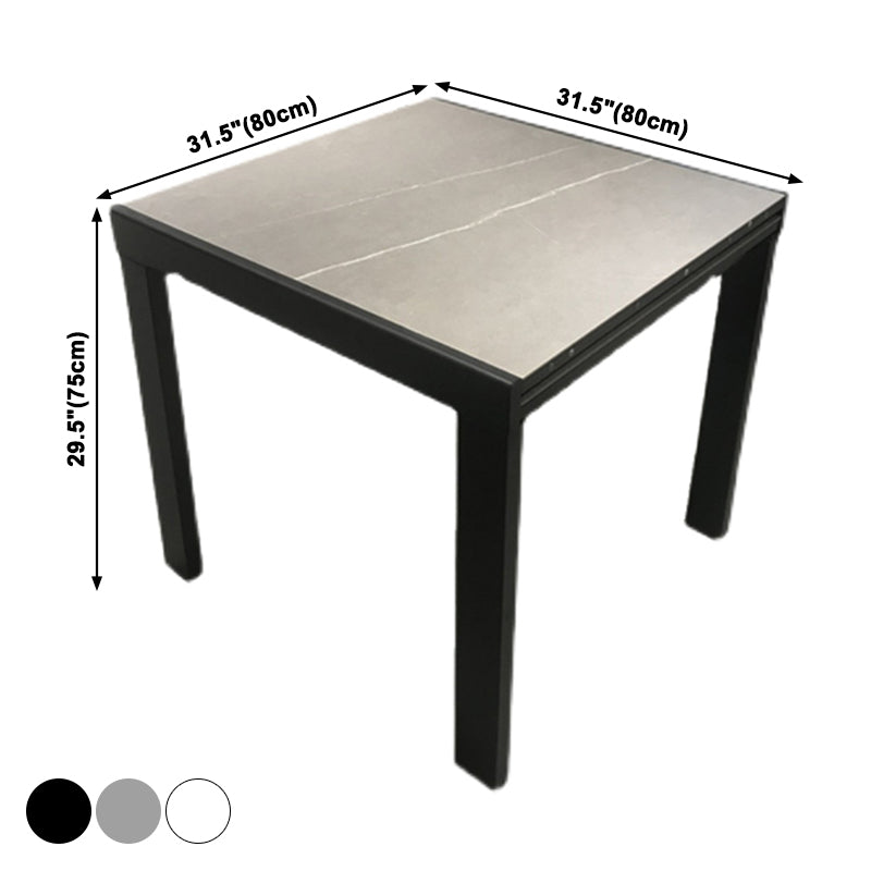 Industrial Square 35.5'' Dining Table Stone Extendable Dining Room Collection Clearhalo ' dining_table' 'Dining Tables & Seating' 'Dining Tables' 'furn' 'furn_dining_table' 'Furniture' 'furniture_dining_table' 'Kitchen & Dining Furniture' 'kitchen&dining_furn' 'kitchen' 'kitchen_dining_table' 3855084