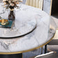 Modern Style Home Marble Dining Table Single Pedestal Base Round Table with Turntable Clearhalo ' dining_table' 'Dining Tables & Seating' 'Dining Tables' 'furn' 'furn_dining_table' 'Furniture' 'furniture_dining_table' 'Kitchen & Dining Furniture' 'kitchen&dining_furn' 'kitchen' 'kitchen_dining_table' 3855091