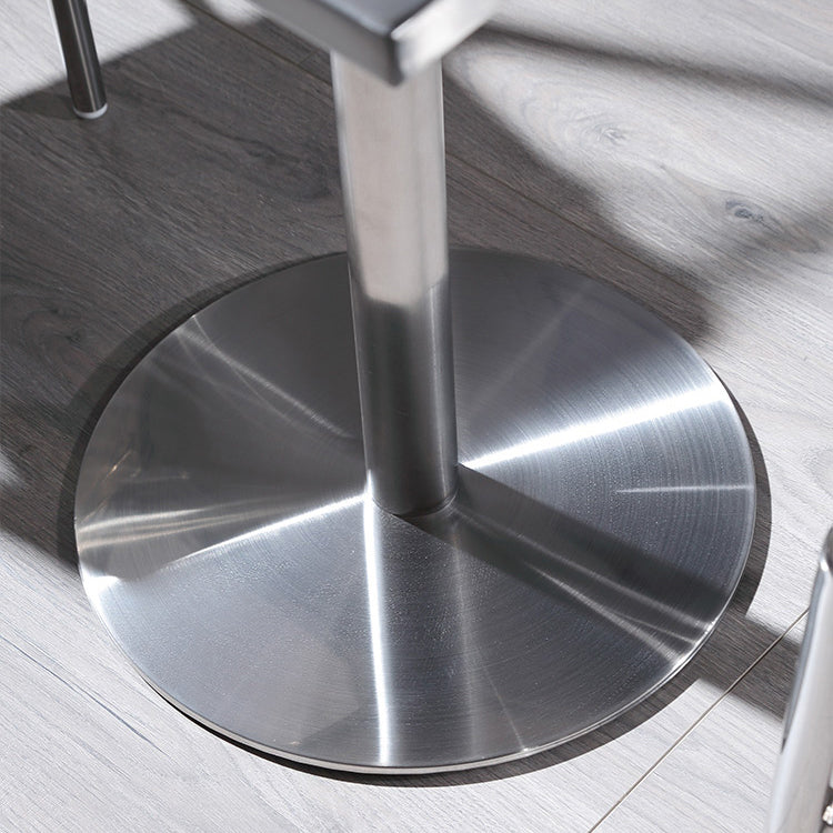 Industrial Square Dining Table Stainless Steel Table with Pedestal Base Clearhalo ' dining_table' 'Dining Tables & Seating' 'Dining Tables' 'furn' 'furn_dining_table' 'Furniture' 'furniture_dining_table' 'Kitchen & Dining Furniture' 'kitchen&dining_furn' 'kitchen' 'kitchen_dining_table' 3855103