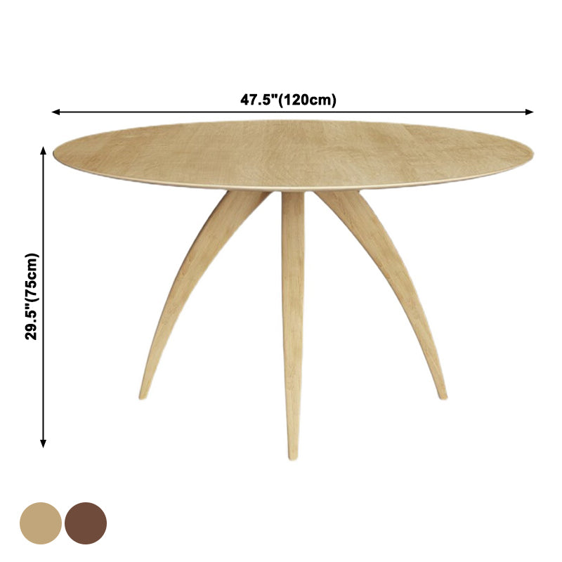 Round Solid Pinewood Wood Color Dining Table Simplicity Fixed Table for Dining Room Clearhalo ' dining_table' 'Dining Tables & Seating' 'Dining Tables' 'furn' 'furn_dining_table' 'Furniture' 'furniture_dining_table' 'Kitchen & Dining Furniture' 'kitchen&dining_furn' 'kitchen' 'kitchen_dining_table' 3855118