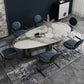 Oval Sintered Stone Dining Table Luxury Table in White with Metal 3 Legs Clearhalo ' dining_table' 'Dining Tables & Seating' 'Dining Tables' 'furn' 'furn_dining_table' 'Furniture' 'furniture_dining_table' 'Kitchen & Dining Furniture' 'kitchen&dining_furn' 'kitchen' 'kitchen_dining_table' 3855161