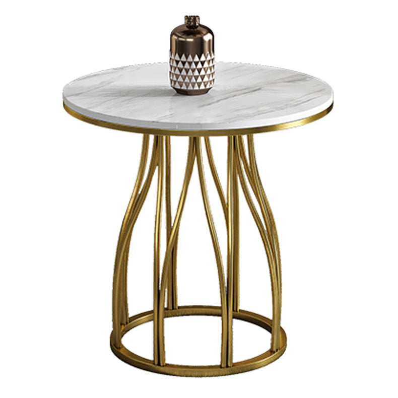 Luxury Style Sintered Stone Dining Table Metallic Single Pedestal Base Round Table for Home Without Chairs Clearhalo ' dining_table' 'Dining Tables & Seating' 'Dining Tables' 'furn' 'furn_dining_table' 'Furniture' 'furniture_dining_table' 'Kitchen & Dining Furniture' 'kitchen&dining_furn' 'kitchen' 'kitchen_dining_table' 3855195