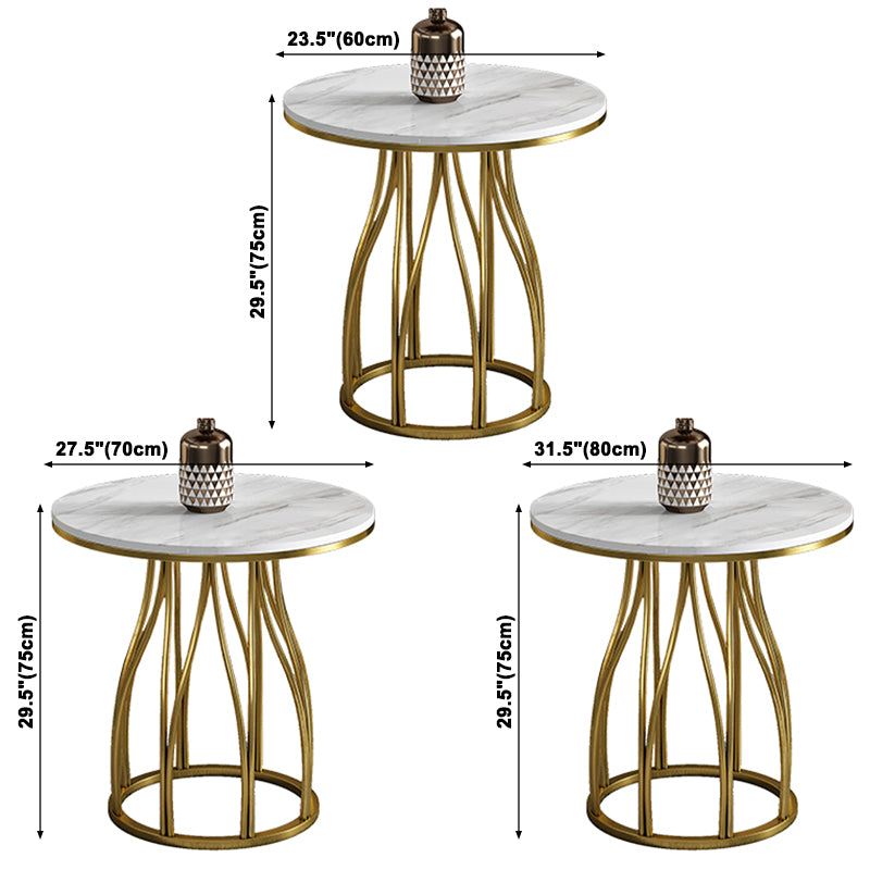 Luxury Style Sintered Stone Dining Table Metallic Single Pedestal Base Round Table for Home Clearhalo ' dining_table' 'Dining Tables & Seating' 'Dining Tables' 'furn' 'furn_dining_table' 'Furniture' 'furniture_dining_table' 'Kitchen & Dining Furniture' 'kitchen&dining_furn' 'kitchen' 'kitchen_dining_table' 3855196
