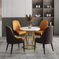 Luxury Style Sintered Stone Dining Table Metallic Single Pedestal Base Round Table for Home Clearhalo ' dining_table' 'Dining Tables & Seating' 'Dining Tables' 'furn' 'furn_dining_table' 'Furniture' 'furniture_dining_table' 'Kitchen & Dining Furniture' 'kitchen&dining_furn' 'kitchen' 'kitchen_dining_table' 3855197