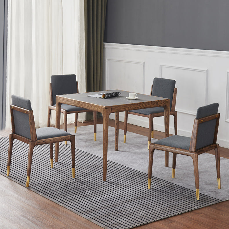 Square 4 Legs Industrial Dining Table Grey Fixed Table of Sintered Stone Clearhalo ' dining_table' 'Dining Tables & Seating' 'Dining Tables' 'furn' 'furn_dining_table' 'Furniture' 'furniture_dining_table' 'Kitchen & Dining Furniture' 'kitchen&dining_furn' 'kitchen' 'kitchen_dining_table' 3855200