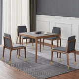 Square 4 Legs Industrial Dining Table Grey Fixed Table of Sintered Stone Clearhalo ' dining_table' 'Dining Tables & Seating' 'Dining Tables' 'furn' 'furn_dining_table' 'Furniture' 'furniture_dining_table' 'Kitchen & Dining Furniture' 'kitchen&dining_furn' 'kitchen' 'kitchen_dining_table' 3855200