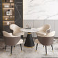 Simplicity Style Sintered Stone Dining Table Single Pedestal Base Round Table for Home Clearhalo ' dining_table' 'Dining Tables & Seating' 'Dining Tables' 'furn' 'furn_dining_table' 'Furniture' 'furniture_dining_table' 'Kitchen & Dining Furniture' 'kitchen&dining_furn' 'kitchen' 'kitchen_dining_table' 3855239