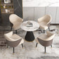 Simplicity Style Sintered Stone Dining Table Single Pedestal Base Round Table for Home Clearhalo ' dining_table' 'Dining Tables & Seating' 'Dining Tables' 'furn' 'furn_dining_table' 'Furniture' 'furniture_dining_table' 'Kitchen & Dining Furniture' 'kitchen&dining_furn' 'kitchen' 'kitchen_dining_table' 3855240