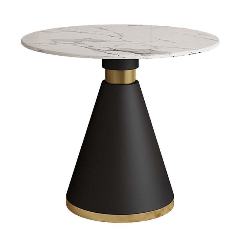 Simplicity Style Sintered Stone Dining Table Single Pedestal Base Round Table for Home Without Chairs Clearhalo ' dining_table' 'Dining Tables & Seating' 'Dining Tables' 'furn' 'furn_dining_table' 'Furniture' 'furniture_dining_table' 'Kitchen & Dining Furniture' 'kitchen&dining_furn' 'kitchen' 'kitchen_dining_table' 3855243