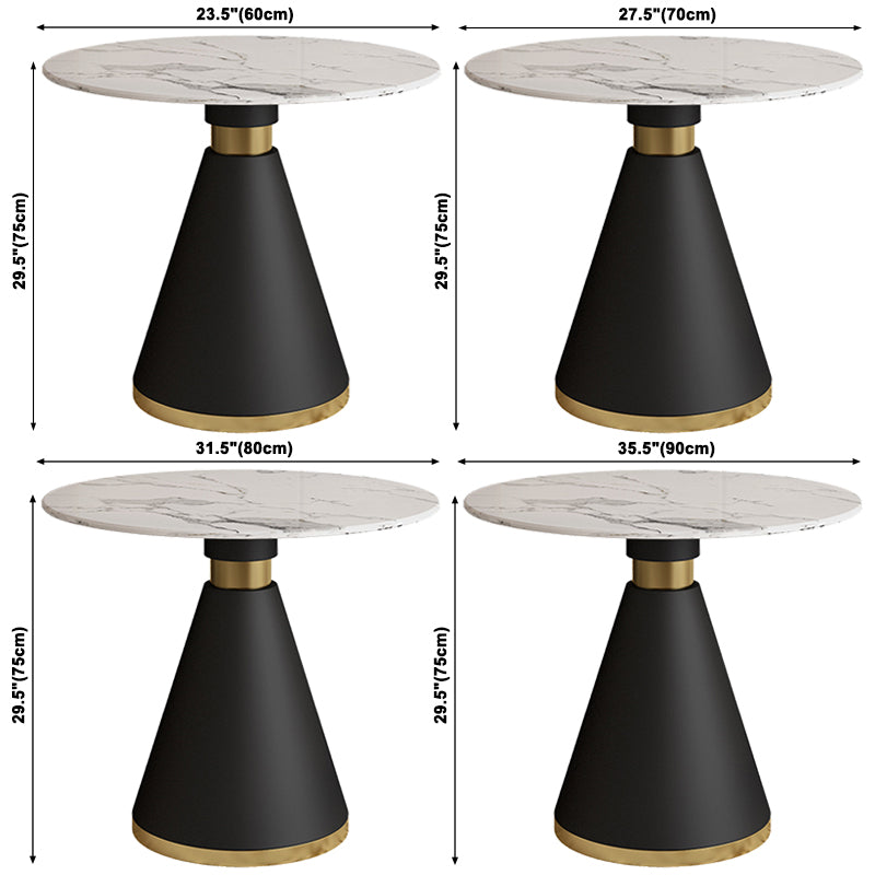 Simplicity Style Sintered Stone Dining Table Single Pedestal Base Round Table for Home Clearhalo ' dining_table' 'Dining Tables & Seating' 'Dining Tables' 'furn' 'furn_dining_table' 'Furniture' 'furniture_dining_table' 'Kitchen & Dining Furniture' 'kitchen&dining_furn' 'kitchen' 'kitchen_dining_table' 3855248