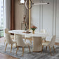 Traditional Luxury Oval Dining Table Sintered Stone Table with White Double Pedestal Clearhalo ' dining_table' 'Dining Tables & Seating' 'Dining Tables' 'furn' 'furn_dining_table' 'Furniture' 'furniture_dining_table' 'Kitchen & Dining Furniture' 'kitchen&dining_furn' 'kitchen' 'kitchen_dining_table' 3855251