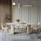 Traditional Luxury Oval Dining Table Sintered Stone Table with White Double Pedestal Clearhalo ' dining_table' 'Dining Tables & Seating' 'Dining Tables' 'furn' 'furn_dining_table' 'Furniture' 'furniture_dining_table' 'Kitchen & Dining Furniture' 'kitchen&dining_furn' 'kitchen' 'kitchen_dining_table' 3855252
