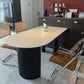 Free Form Sintered Stone White Dining Table Modern Double Pedestal Table for Dining Room Black Without Chairs Clearhalo ' dining_table' 'Dining Tables & Seating' 'Dining Tables' 'furn' 'furn_dining_table' 'Furniture' 'furniture_dining_table' 'Kitchen & Dining Furniture' 'kitchen&dining_furn' 'kitchen' 'kitchen_dining_table' 3855284