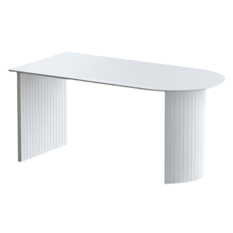 Free Form Sintered Stone White Dining Table Modern Double Pedestal Table for Dining Room White Without Chairs Clearhalo ' dining_table' 'Dining Tables & Seating' 'Dining Tables' 'furn' 'furn_dining_table' 'Furniture' 'furniture_dining_table' 'Kitchen & Dining Furniture' 'kitchen&dining_furn' 'kitchen' 'kitchen_dining_table' 3855288