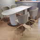 Free Form Sintered Stone White Dining Table Modern Double Pedestal Table for Dining Room Clearhalo ' dining_table' 'Dining Tables & Seating' 'Dining Tables' 'furn' 'furn_dining_table' 'Furniture' 'furniture_dining_table' 'Kitchen & Dining Furniture' 'kitchen&dining_furn' 'kitchen' 'kitchen_dining_table' 3855290