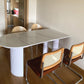 Free Form Sintered Stone White Dining Table Modern Double Pedestal Table for Dining Room Clearhalo ' dining_table' 'Dining Tables & Seating' 'Dining Tables' 'furn' 'furn_dining_table' 'Furniture' 'furniture_dining_table' 'Kitchen & Dining Furniture' 'kitchen&dining_furn' 'kitchen' 'kitchen_dining_table' 3855295
