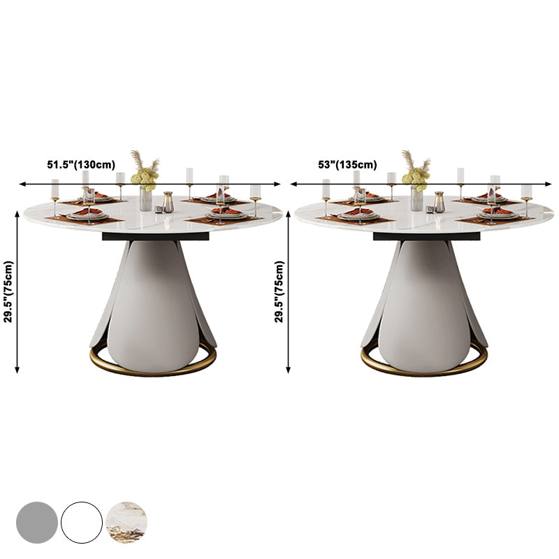 Traditional Luxury Round Dining Table Sintered Stone Table with Pedestal Base Clearhalo ' dining_table' 'Dining Tables & Seating' 'Dining Tables' 'furn' 'furn_dining_table' 'Furniture' 'furniture_dining_table' 'Kitchen & Dining Furniture' 'kitchen&dining_furn' 'kitchen' 'kitchen_dining_table' 3855309