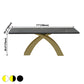 Glam Rectangle Shape Dining Table Sintered Stone Top Standard Dining Table for Kitchen Clearhalo ' dining_table' 'Dining Tables & Seating' 'Dining Tables' 'furn' 'furn_dining_table' 'Furniture' 'furniture_dining_table' 'Kitchen & Dining Furniture' 'kitchen&dining_furn' 'kitchen' 'kitchen_dining_table' 3855322