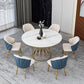 Contemporary Style Sintered Stone Dining Table Single Pedestal Base Round Table for Home Clearhalo ' dining_table' 'Dining Tables & Seating' 'Dining Tables' 'furn' 'furn_dining_table' 'Furniture' 'furniture_dining_table' 'Kitchen & Dining Furniture' 'kitchen&dining_furn' 'kitchen' 'kitchen_dining_table' 3855329