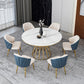 Contemporary Style Sintered Stone Dining Table Single Pedestal Base Round Table for Home Clearhalo ' dining_table' 'Dining Tables & Seating' 'Dining Tables' 'furn' 'furn_dining_table' 'Furniture' 'furniture_dining_table' 'Kitchen & Dining Furniture' 'kitchen&dining_furn' 'kitchen' 'kitchen_dining_table' 3855337