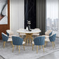 Contemporary Style Sintered Stone Dining Table Single Pedestal Base Round Table for Home Clearhalo ' dining_table' 'Dining Tables & Seating' 'Dining Tables' 'furn' 'furn_dining_table' 'Furniture' 'furniture_dining_table' 'Kitchen & Dining Furniture' 'kitchen&dining_furn' 'kitchen' 'kitchen_dining_table' 3855339