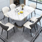 Extendable Round Dining Table Luxury Sintered Stone Top Table with Storage Pedestal Clearhalo ' dining_table' 'Dining Tables & Seating' 'Dining Tables' 'furn' 'furn_dining_table' 'Furniture' 'furniture_dining_table' 'Kitchen & Dining Furniture' 'kitchen&dining_furn' 'kitchen' 'kitchen_dining_table' 3855342