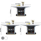 Extendable Round Dining Table Luxury Sintered Stone Top Table with Storage Pedestal Clearhalo ' dining_table' 'Dining Tables & Seating' 'Dining Tables' 'furn' 'furn_dining_table' 'Furniture' 'furniture_dining_table' 'Kitchen & Dining Furniture' 'kitchen&dining_furn' 'kitchen' 'kitchen_dining_table' 3855349