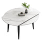 Extendable Sintered Stone Top Dining Table Round Table with Metal 4 Legs White Without Chairs Clearhalo ' dining_table' 'Dining Tables & Seating' 'Dining Tables' 'furn' 'furn_dining_table' 'Furniture' 'furniture_dining_table' 'Kitchen & Dining Furniture' 'kitchen&dining_furn' 'kitchen' 'kitchen_dining_table' 3855357