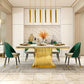 Metal Traditional Luxury Rectangle Indoor Table Marble Top Table with Pedestal Clearhalo ' dining_table' 'Dining Tables & Seating' 'Dining Tables' 'furn' 'furn_dining_table' 'Furniture' 'furniture_dining_table' 'Kitchen & Dining Furniture' 'kitchen&dining_furn' 'kitchen' 'kitchen_dining_table' 3855365