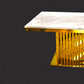 Metal Traditional Luxury Rectangle Indoor Table Marble Top Table with Pedestal Clearhalo ' dining_table' 'Dining Tables & Seating' 'Dining Tables' 'furn' 'furn_dining_table' 'Furniture' 'furniture_dining_table' 'Kitchen & Dining Furniture' 'kitchen&dining_furn' 'kitchen' 'kitchen_dining_table' 3855369