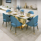 Metal Traditional Luxury Rectangle Indoor Table Marble Top Table with Pedestal Clearhalo ' dining_table' 'Dining Tables & Seating' 'Dining Tables' 'furn' 'furn_dining_table' 'Furniture' 'furniture_dining_table' 'Kitchen & Dining Furniture' 'kitchen&dining_furn' 'kitchen' 'kitchen_dining_table' 3855372