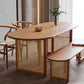 Contemporary Khaki Standard Dining Table Solid Wood Kitchen Dining Table with Double Pedestal Base Clearhalo ' dining_table' 'Dining Tables & Seating' 'Dining Tables' 'furn' 'furn_dining_table' 'Furniture' 'furniture_dining_table' 'Kitchen & Dining Furniture' 'kitchen&dining_furn' 'kitchen' 'kitchen_dining_table' 3855385