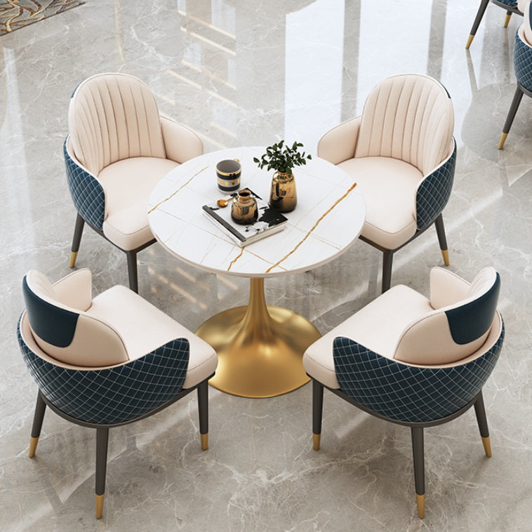 Traditional Luxury Round Table Stone Dining Room Collection for Indoor Clearhalo ' dining_table' 'Dining Tables & Seating' 'Dining Tables' 'furn' 'furn_dining_table' 'Furniture' 'furniture_dining_table' 'Kitchen & Dining Furniture' 'kitchen&dining_furn' 'kitchen' 'kitchen_dining_table' 3855395