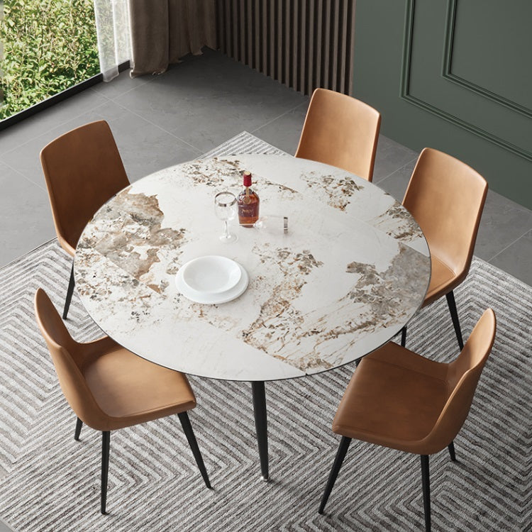 Extendable Luxury Dining Table Adjustable Sintered Stone Top Table with 4 Legs Clearhalo ' dining_table' 'Dining Tables & Seating' 'Dining Tables' 'furn' 'furn_dining_table' 'Furniture' 'furniture_dining_table' 'Kitchen & Dining Furniture' 'kitchen&dining_furn' 'kitchen' 'kitchen_dining_table' 3855398