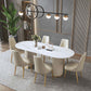 Traditional Luxury Oval Dining Room Table Sintered Stone Table with White Double Pedestal Clearhalo ' dining_table' 'Dining Tables & Seating' 'Dining Tables' 'furn' 'furn_dining_table' 'Furniture' 'furniture_dining_table' 'Kitchen & Dining Furniture' 'kitchen&dining_furn' 'kitchen' 'kitchen_dining_table' 3855411