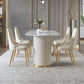 Traditional Luxury Oval Dining Room Table Sintered Stone Table with White Double Pedestal Clearhalo ' dining_table' 'Dining Tables & Seating' 'Dining Tables' 'furn' 'furn_dining_table' 'Furniture' 'furniture_dining_table' 'Kitchen & Dining Furniture' 'kitchen&dining_furn' 'kitchen' 'kitchen_dining_table' 3855414