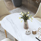 Traditional Luxury Oval Dining Room Table Sintered Stone Table with White Double Pedestal Clearhalo ' dining_table' 'Dining Tables & Seating' 'Dining Tables' 'furn' 'furn_dining_table' 'Furniture' 'furniture_dining_table' 'Kitchen & Dining Furniture' 'kitchen&dining_furn' 'kitchen' 'kitchen_dining_table' 3855416