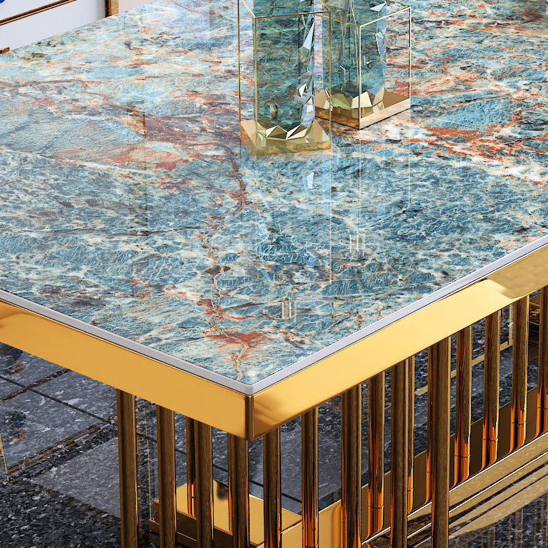Metal Traditional Luxury Rectangle Dining Table Sintered Stone Top Table with Trestle Clearhalo ' dining_table' 'Dining Tables & Seating' 'Dining Tables' 'furn' 'furn_dining_table' 'Furniture' 'furniture_dining_table' 'Kitchen & Dining Furniture' 'kitchen&dining_furn' 'kitchen' 'kitchen_dining_table' 3855427