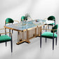 Metal Traditional Luxury Rectangle Dining Table Sintered Stone Top Table with Trestle Clearhalo ' dining_table' 'Dining Tables & Seating' 'Dining Tables' 'furn' 'furn_dining_table' 'Furniture' 'furniture_dining_table' 'Kitchen & Dining Furniture' 'kitchen&dining_furn' 'kitchen' 'kitchen_dining_table' 3855430