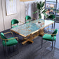 Metal Traditional Luxury Rectangle Dining Table Sintered Stone Top Table with Trestle Clearhalo ' dining_table' 'Dining Tables & Seating' 'Dining Tables' 'furn' 'furn_dining_table' 'Furniture' 'furniture_dining_table' 'Kitchen & Dining Furniture' 'kitchen&dining_furn' 'kitchen' 'kitchen_dining_table' 3855431