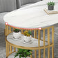 Glam Style Sintered Stone Dining Table Freeform Shape Table with Double Pedestal Base Clearhalo ' dining_table' 'Dining Tables & Seating' 'Dining Tables' 'furn' 'furn_dining_table' 'Furniture' 'furniture_dining_table' 'Kitchen & Dining Furniture' 'kitchen&dining_furn' 'kitchen' 'kitchen_dining_table' 3855439