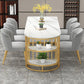 Glam Style Sintered Stone Dining Table Freeform Shape Table with Double Pedestal Base Clearhalo ' dining_table' 'Dining Tables & Seating' 'Dining Tables' 'furn' 'furn_dining_table' 'Furniture' 'furniture_dining_table' 'Kitchen & Dining Furniture' 'kitchen&dining_furn' 'kitchen' 'kitchen_dining_table' 3855442