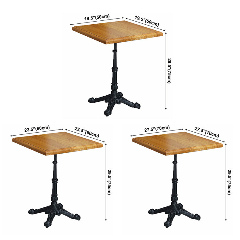 Industrial Solid Wood Dining Table Square Table with Metal Pedestal Base Clearhalo ' dining_table' 'Dining Tables & Seating' 'Dining Tables' 'furn' 'furn_dining_table' 'Furniture' 'furniture_dining_table' 'Kitchen & Dining Furniture' 'kitchen&dining_furn' 'kitchen' 'kitchen_dining_table' 3855454