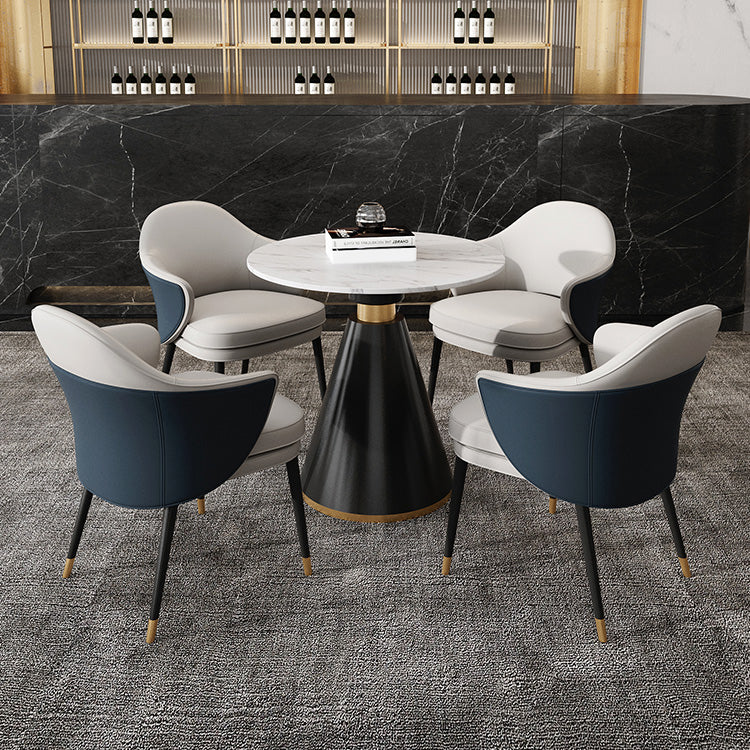 Traditional Luxury Round Dining Table Sintered Stone Table with Black Pedestal Base Clearhalo ' dining_table' 'Dining Tables & Seating' 'Dining Tables' 'furn' 'furn_dining_table' 'Furniture' 'furniture_dining_table' 'Kitchen & Dining Furniture' 'kitchen&dining_furn' 'kitchen' 'kitchen_dining_table' 3855455