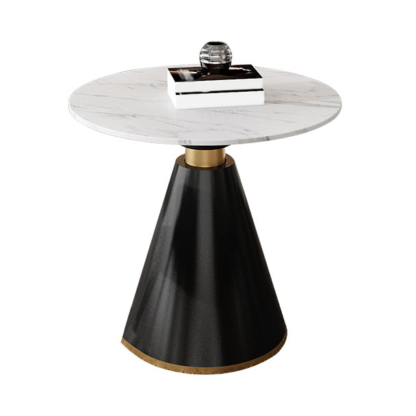 Traditional Luxury Round Dining Table Sintered Stone Table with Black Pedestal Base Without Chairs Clearhalo ' dining_table' 'Dining Tables & Seating' 'Dining Tables' 'furn' 'furn_dining_table' 'Furniture' 'furniture_dining_table' 'Kitchen & Dining Furniture' 'kitchen&dining_furn' 'kitchen' 'kitchen_dining_table' 3855459