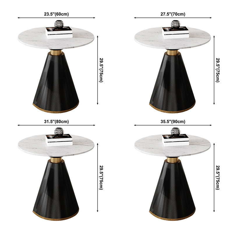Traditional Luxury Round Dining Table Sintered Stone Table with Black Pedestal Base Clearhalo ' dining_table' 'Dining Tables & Seating' 'Dining Tables' 'furn' 'furn_dining_table' 'Furniture' 'furniture_dining_table' 'Kitchen & Dining Furniture' 'kitchen&dining_furn' 'kitchen' 'kitchen_dining_table' 3855464