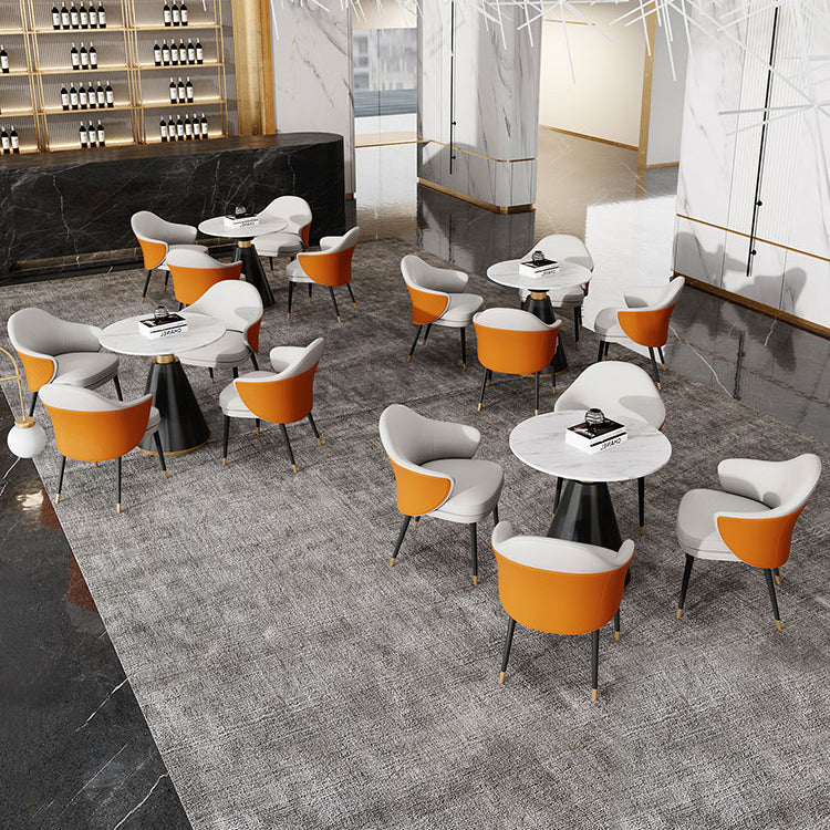 Traditional Luxury Round Dining Table Sintered Stone Table with Black Pedestal Base Clearhalo ' dining_table' 'Dining Tables & Seating' 'Dining Tables' 'furn' 'furn_dining_table' 'Furniture' 'furniture_dining_table' 'Kitchen & Dining Furniture' 'kitchen&dining_furn' 'kitchen' 'kitchen_dining_table' 3855466