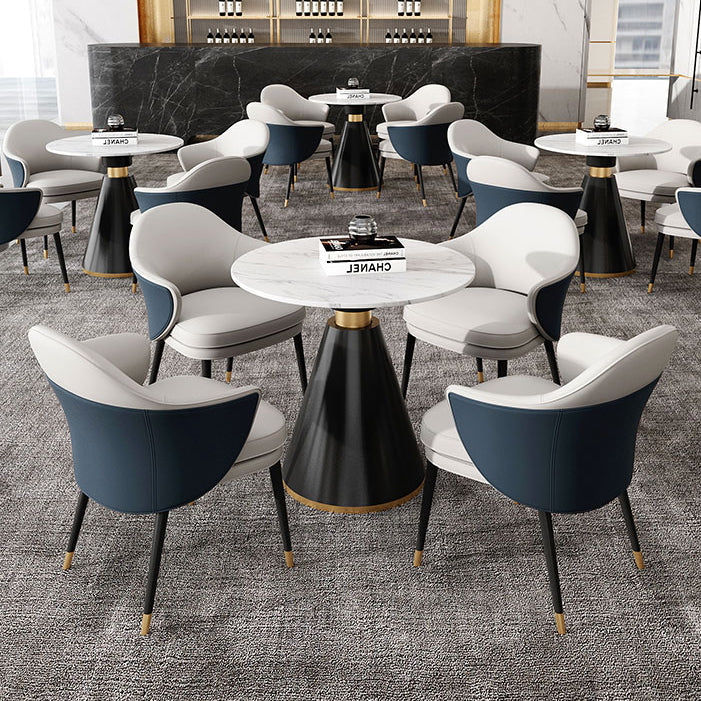 Traditional Luxury Round Dining Table Sintered Stone Table with Black Pedestal Base Clearhalo ' dining_table' 'Dining Tables & Seating' 'Dining Tables' 'furn' 'furn_dining_table' 'Furniture' 'furniture_dining_table' 'Kitchen & Dining Furniture' 'kitchen&dining_furn' 'kitchen' 'kitchen_dining_table' 3855469
