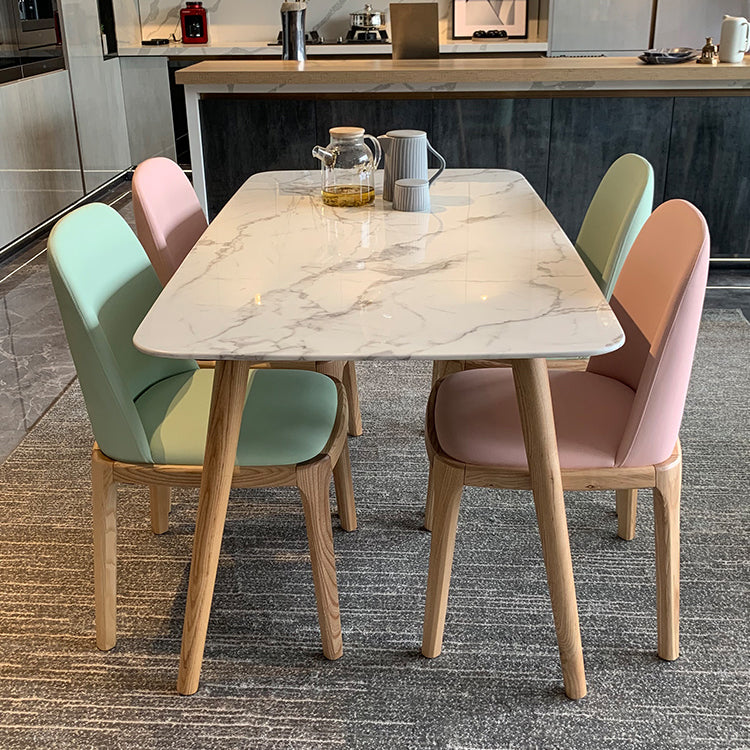 Stone Dining Site Table Simplicity Rectangle Dining Table with Wood 4 Legs Clearhalo ' dining_table' 'Dining Tables & Seating' 'Dining Tables' 'furn' 'furn_dining_table' 'Furniture' 'furniture_dining_table' 'Kitchen & Dining Furniture' 'kitchen&dining_furn' 'kitchen' 'kitchen_dining_table' 3855470
